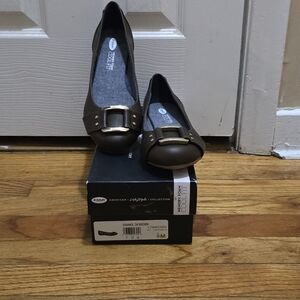 Dr. Scholl's Women's Dark Brown Loafers with Gold Buckle